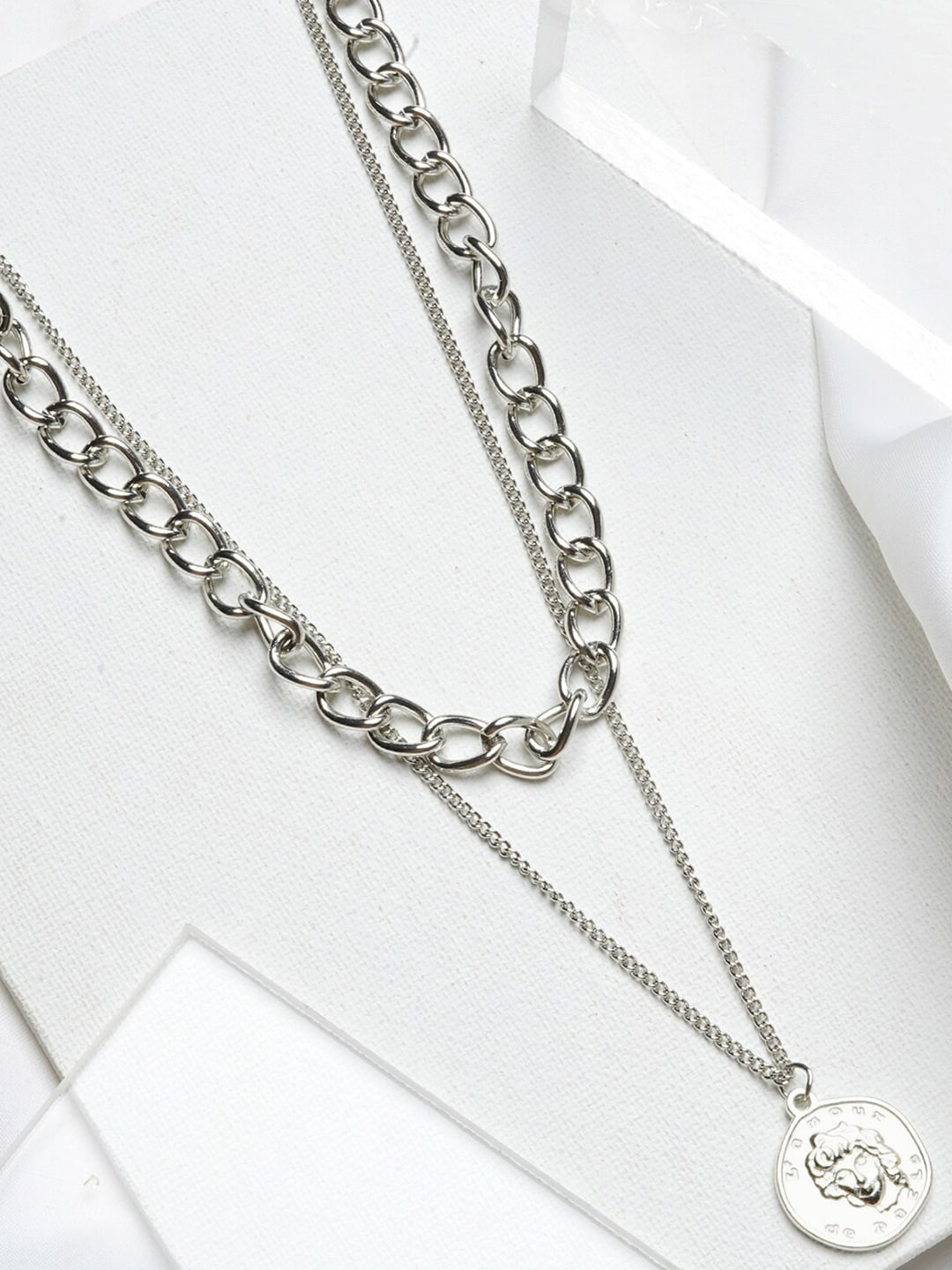 JOKER & WITCH Silver-Toned Alloy Layered Necklace