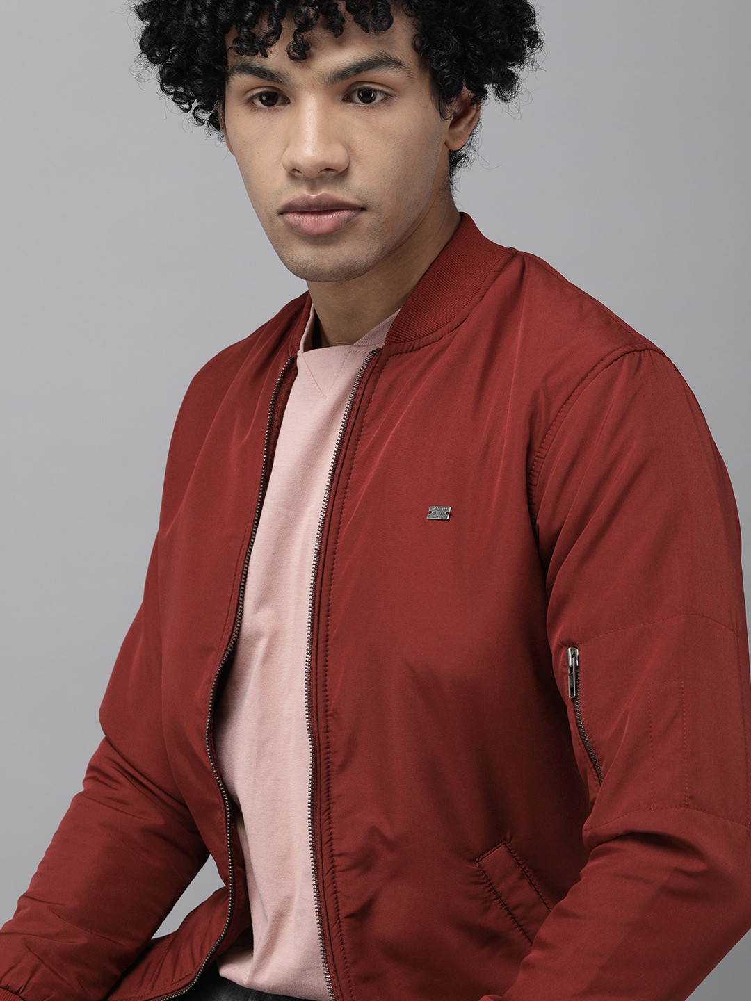 Roadster Men Maroon Bomber Jacket