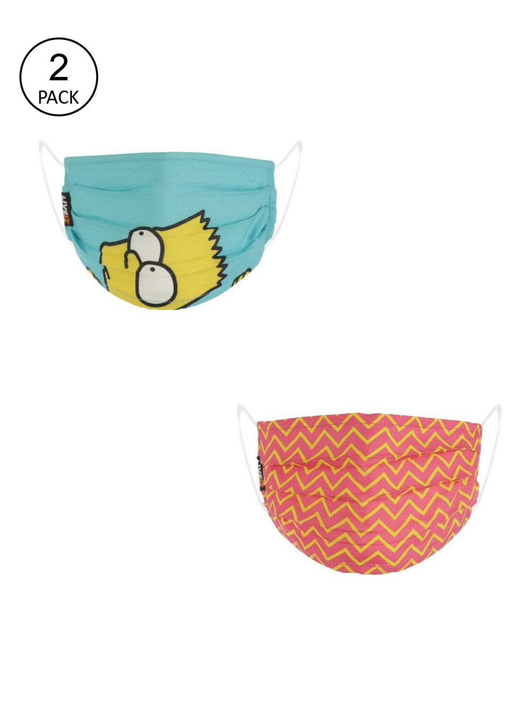 LIVE IT SAFE Unisex Pack Of 2 Printed 4-Ply Reusable Cotton Cloth Face Mask