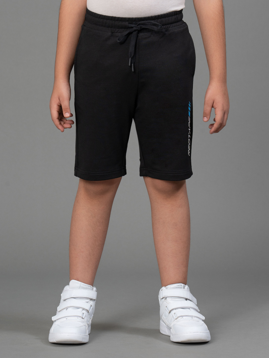 Red Tape Boys Black Solid Regular Fit Regular Shorts