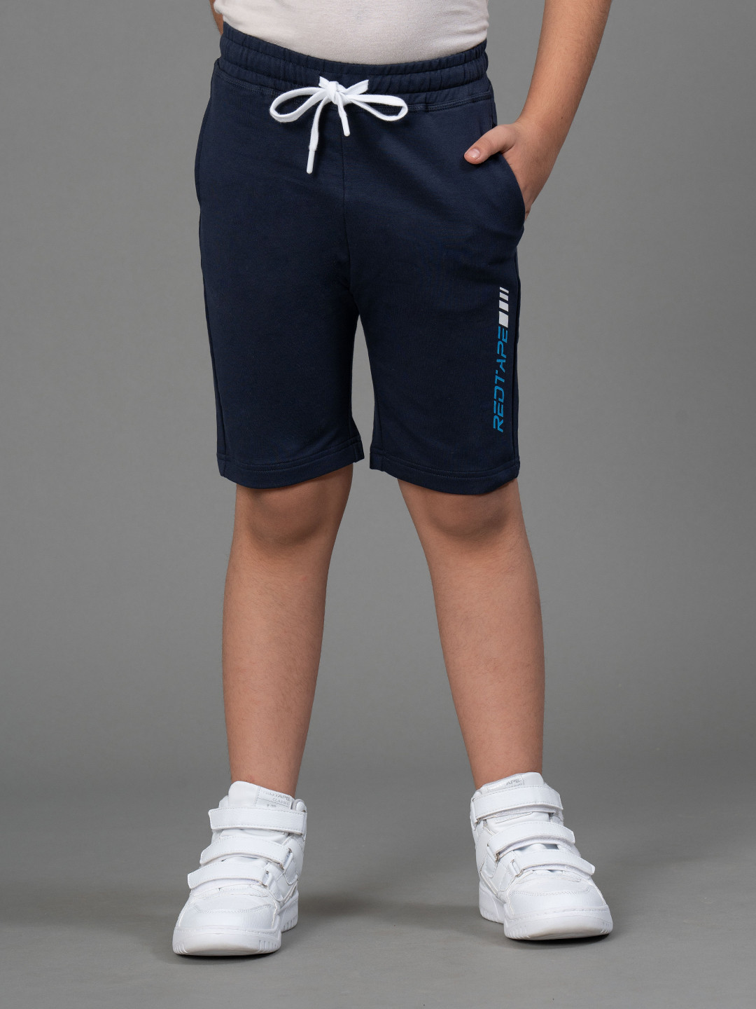 Red Tape Boys Navy Blue Solid Regular Fit Regular Shorts