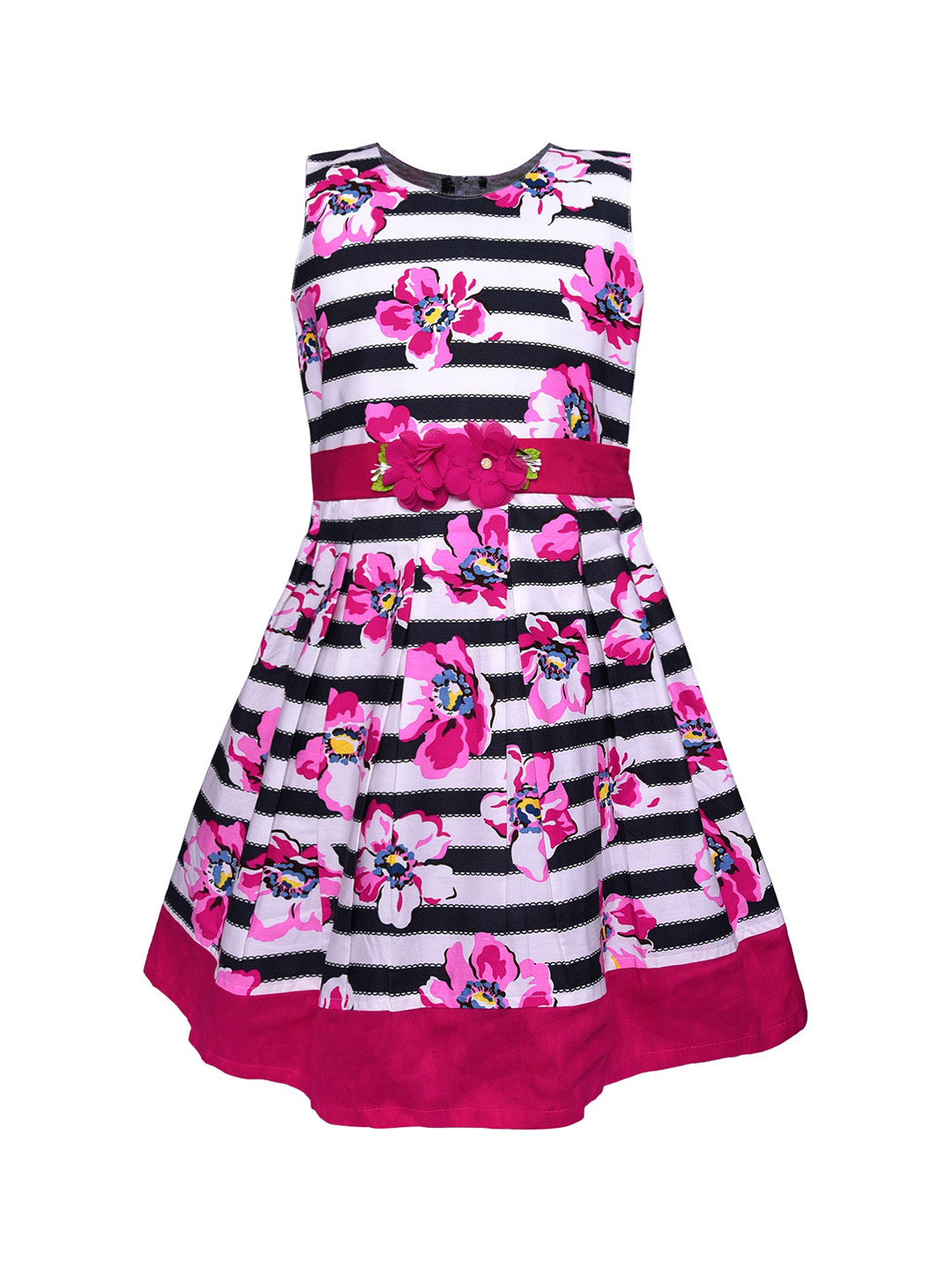 Wish Karo Pink & Black Floral Dress