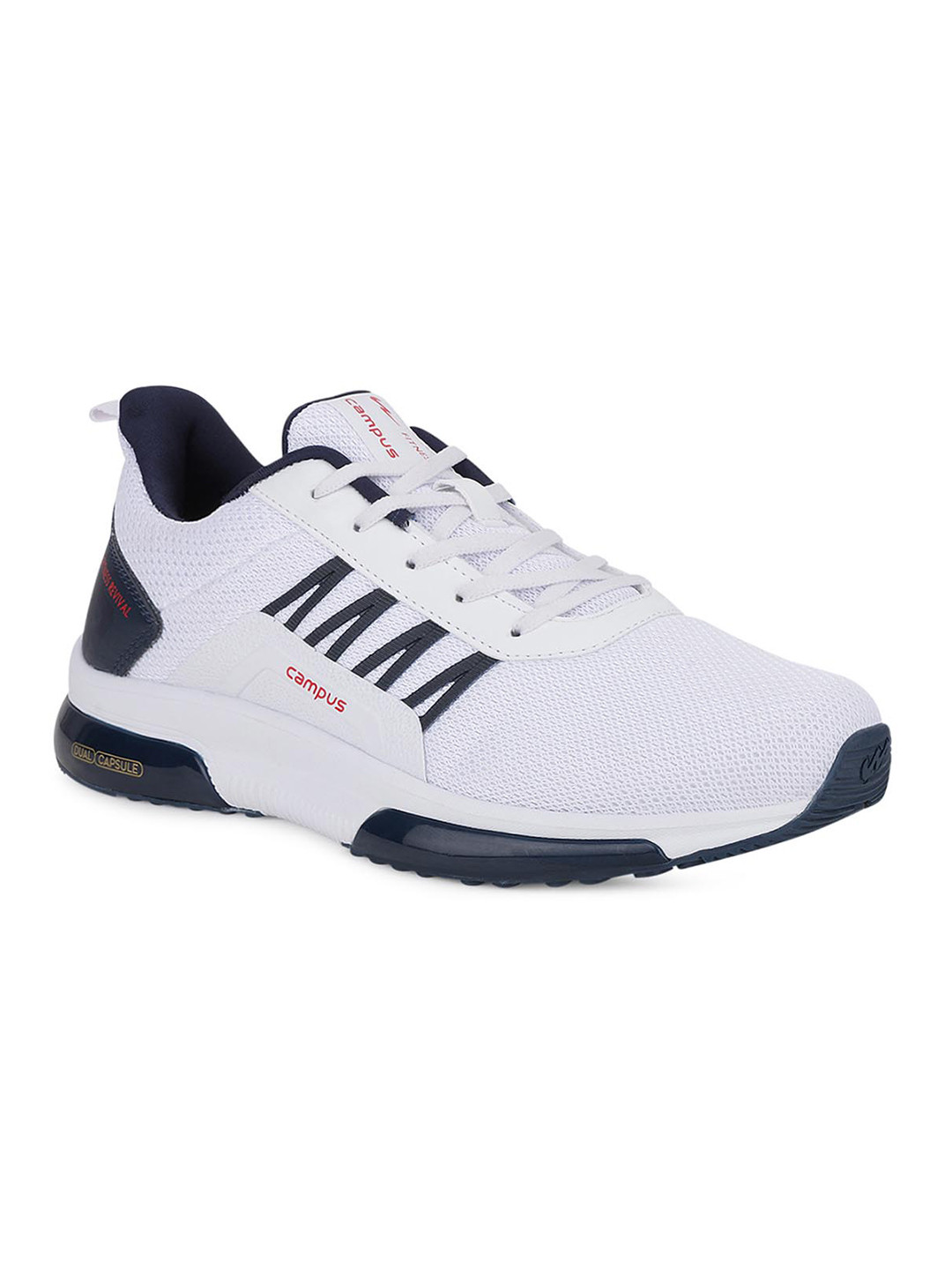 Campus Men BRAZIL PRO White & Navy Blue Running Shoes