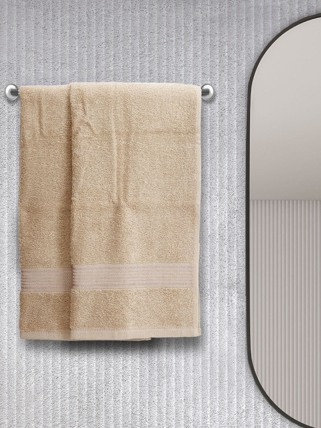 KOPA Set Of 2 Taupe-Brown Solid 380GSM 100% Cotton Hand Towels