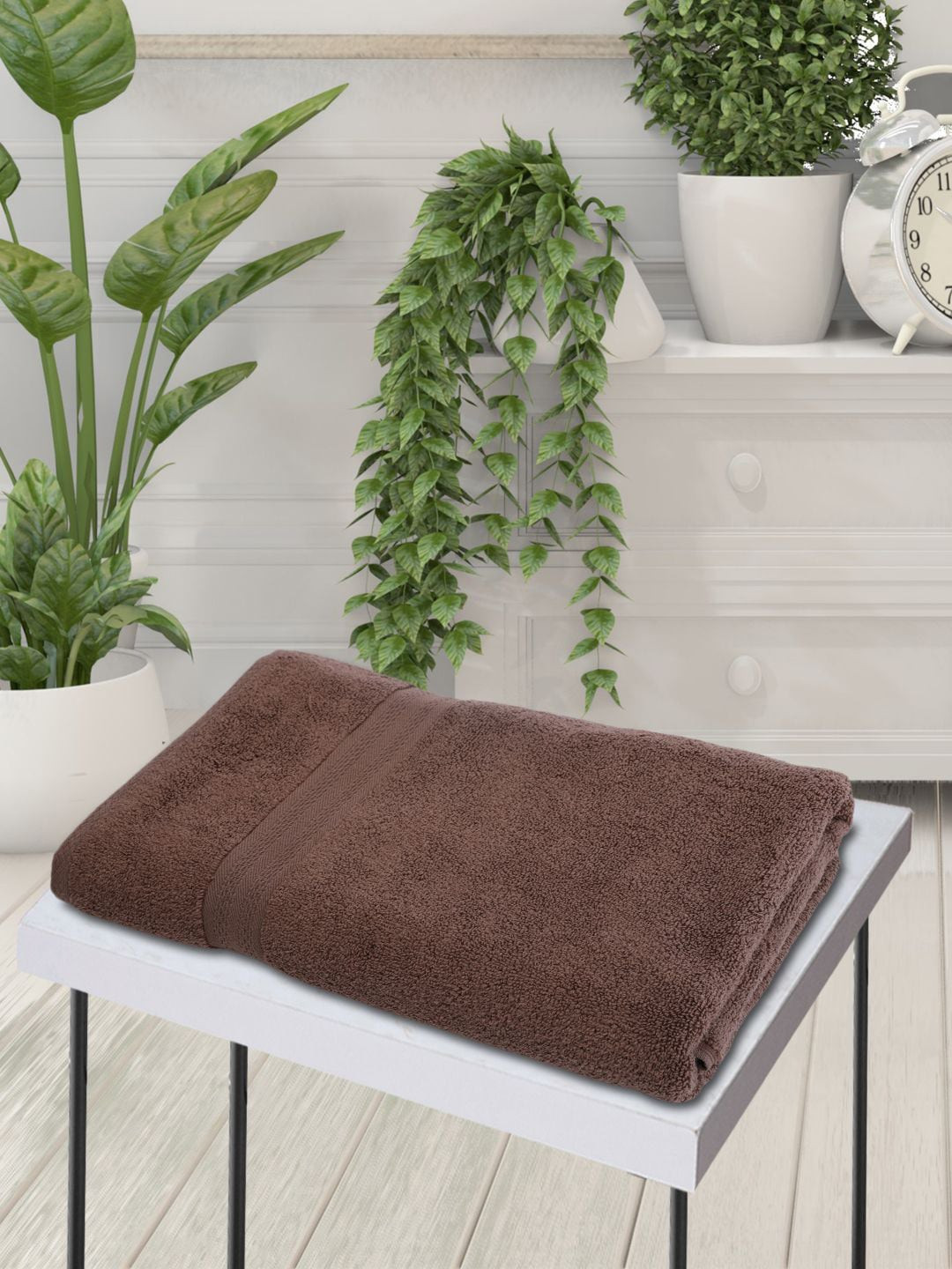 BIANCA Brown Solid Zero-Twist Pure Cotton Ultra-Fluffy Bath Towel
