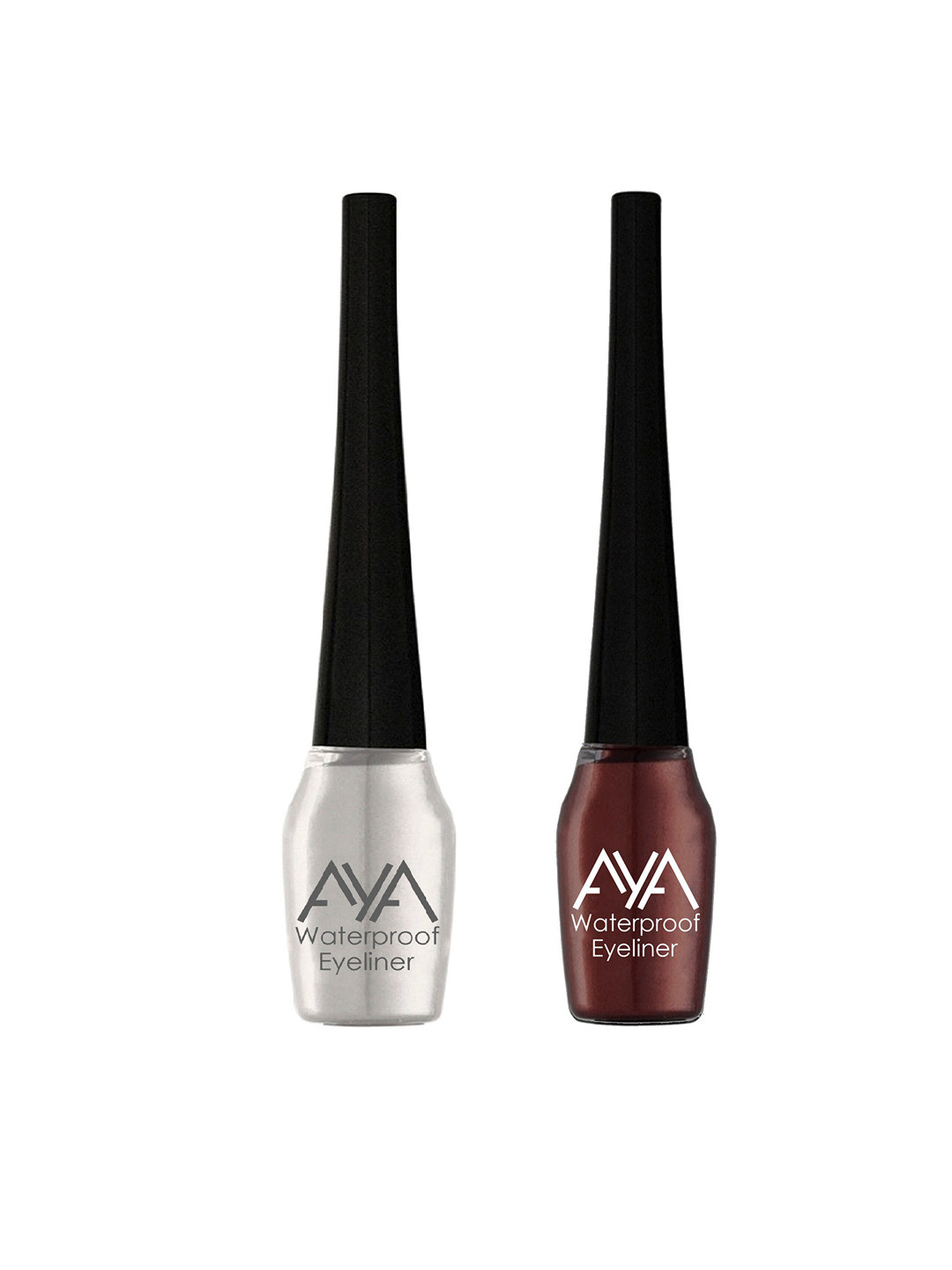 AYA Set of 2 Brown and Silver Waterproof Eyeliner 5ml Each