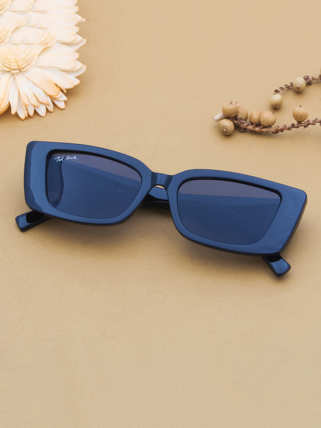 Ted Smith Unisex Grey UV Protected Rectangle Sunglasses TS-ICATCHY