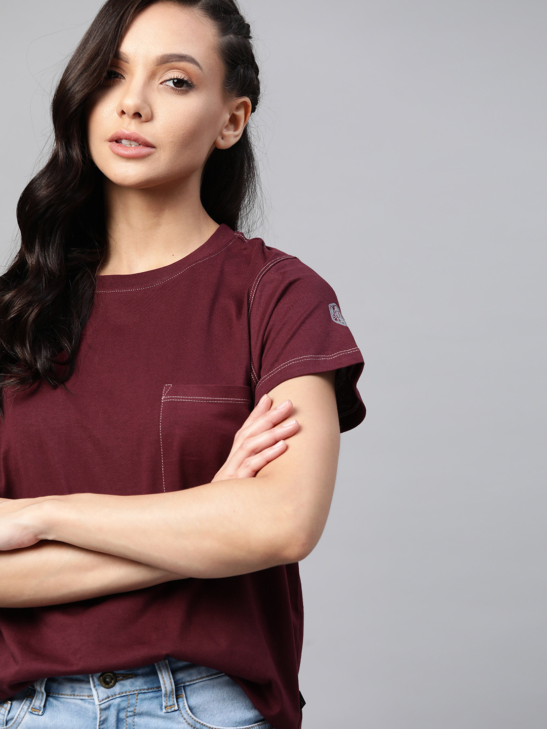 Roadster Women Maroon T-shirt