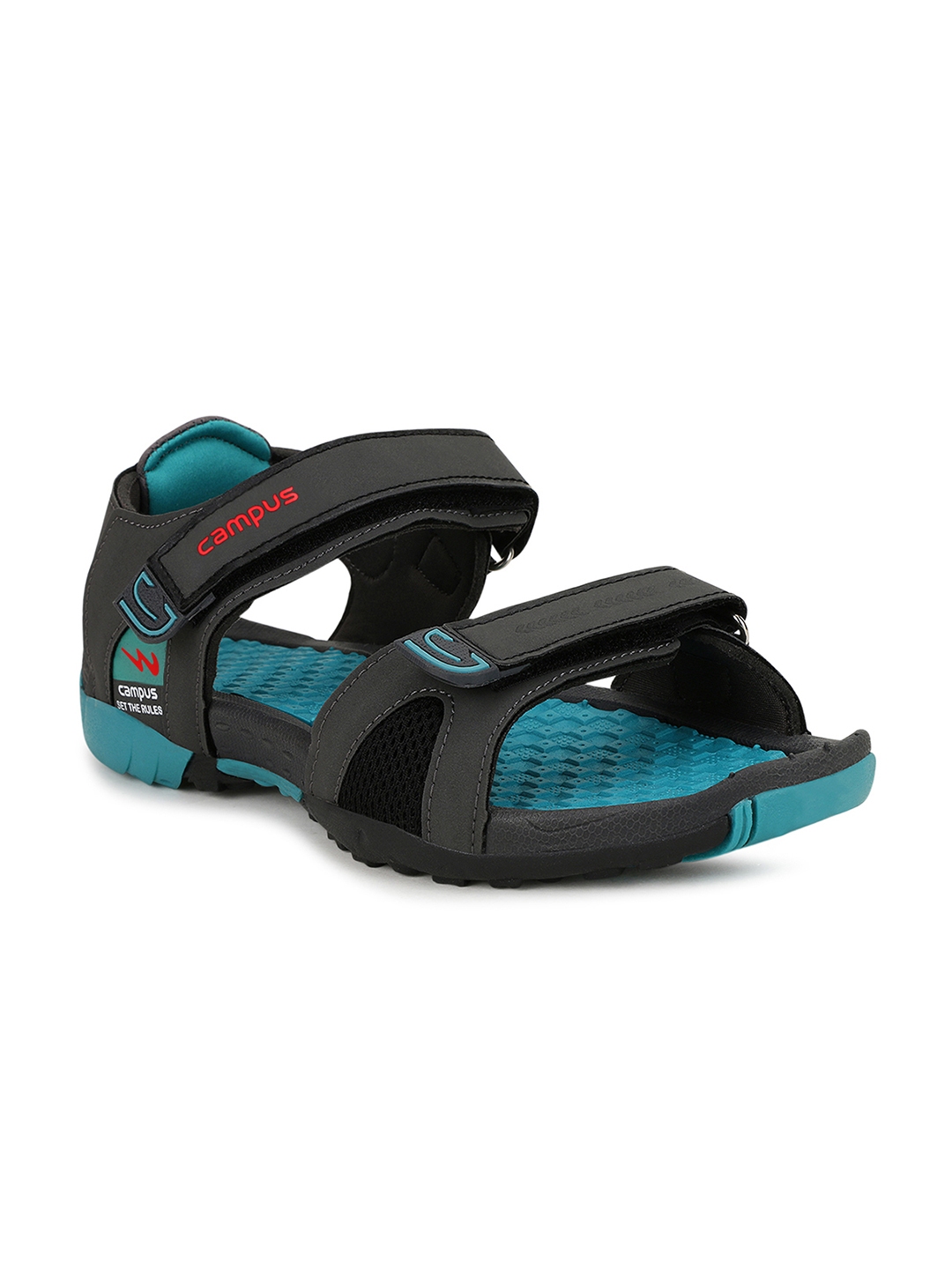 Buy Campus Men Charcoal Grey Turquoise Blue Solid Sports Sandals Sports Sandals for Men 14347440 Myntra
