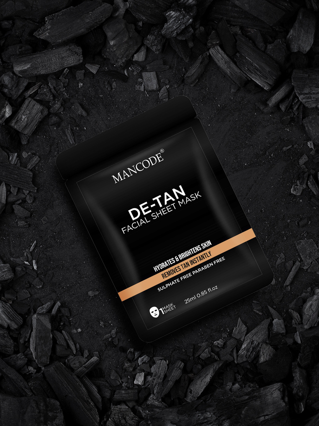 MANCODE Pack Of 5 De-Tan Facial Sheet Mask 25ml Each