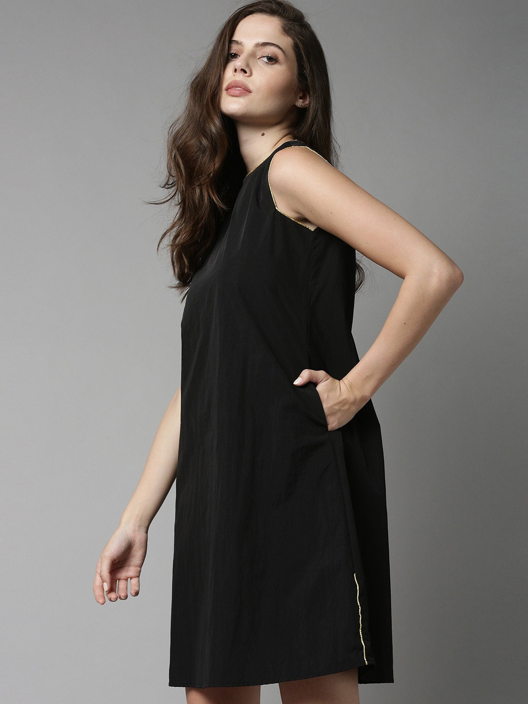 RAREISM Black A-Line Dress