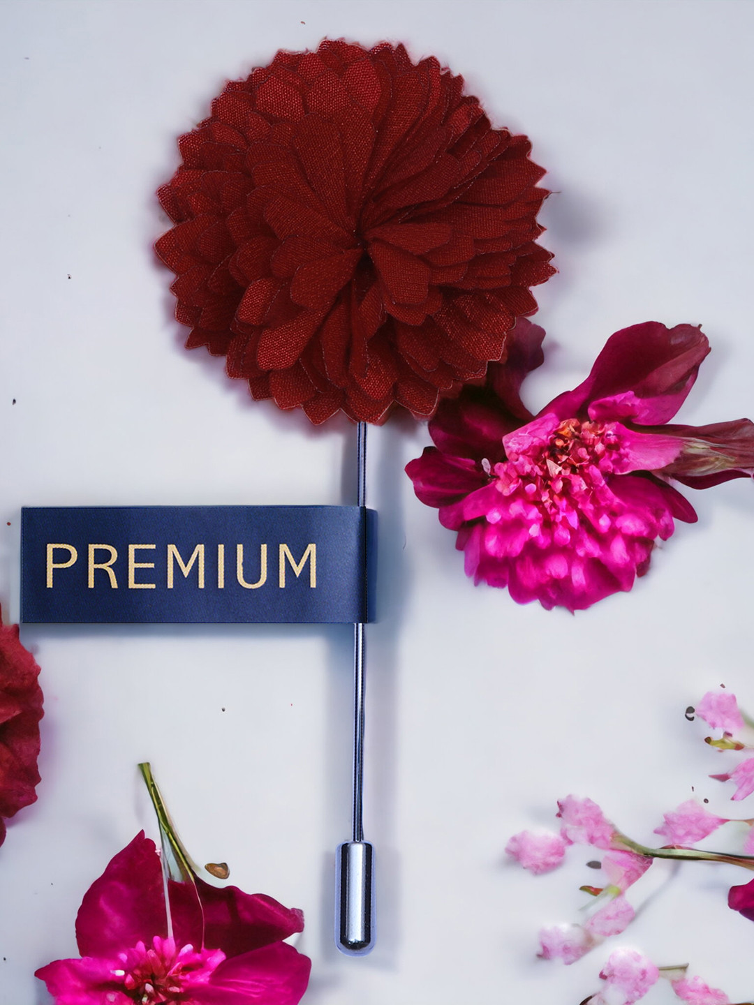 PELUCHE Unisex Maroon Stunning Lapel Pin