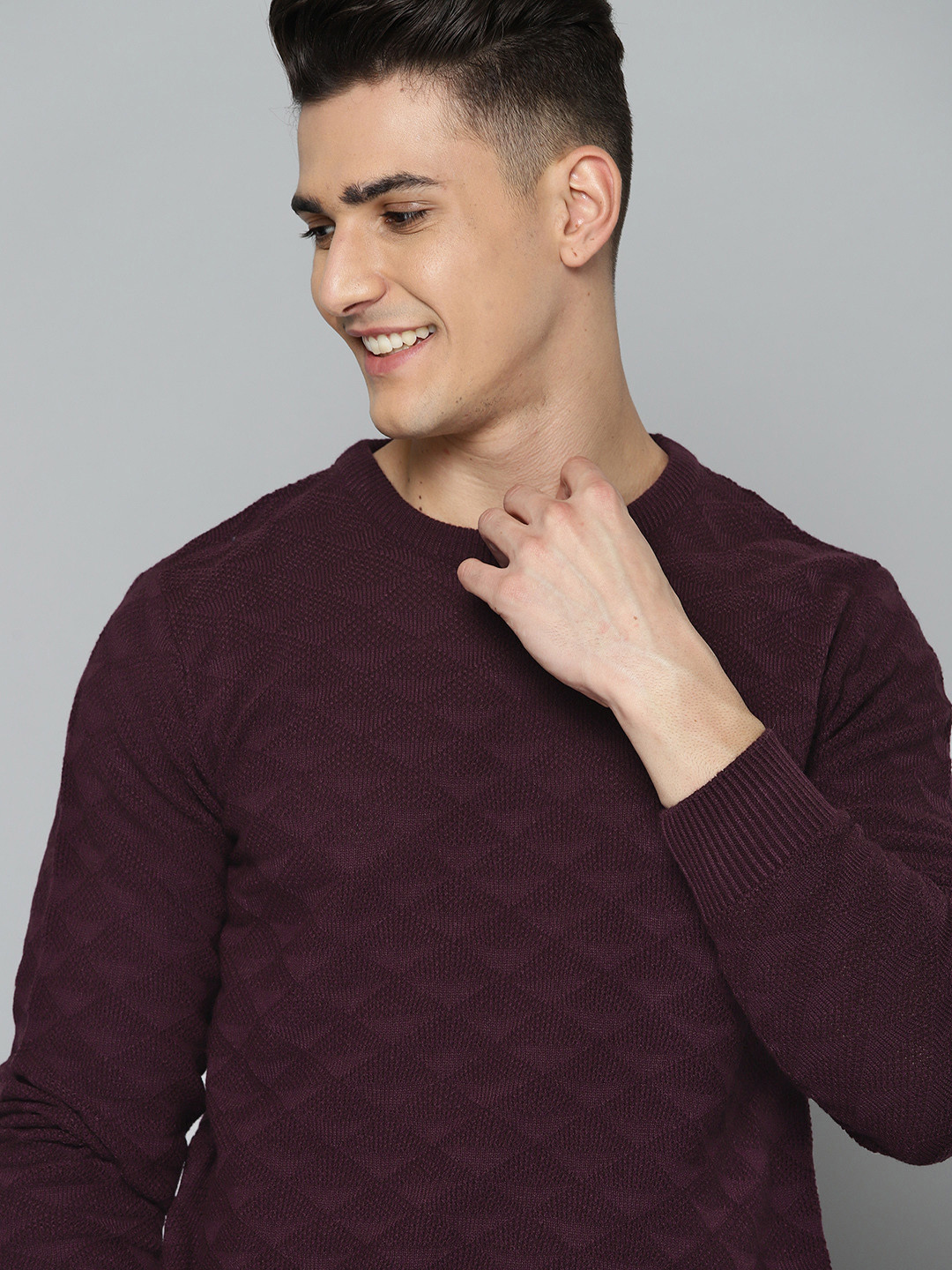 Mast & Harbour Men Burgundy Pullover