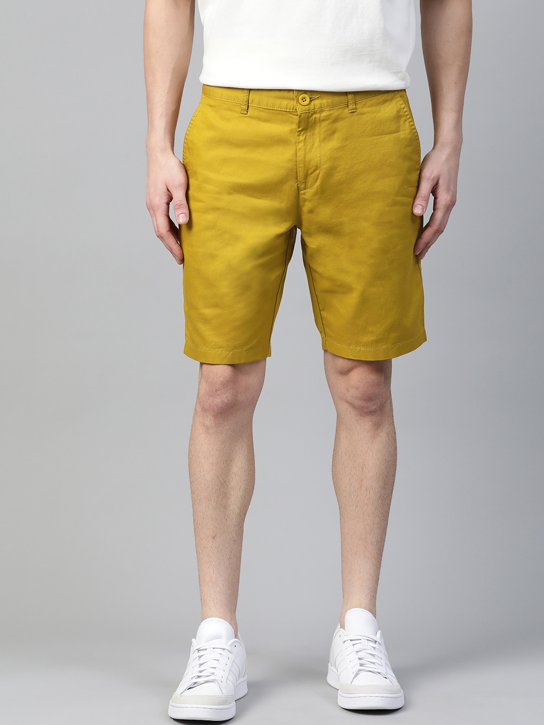 Buy Mast Harbour Men Mustard Yellow Mid Rise Chino Shorts Shorts for Men 14372716 Myntra