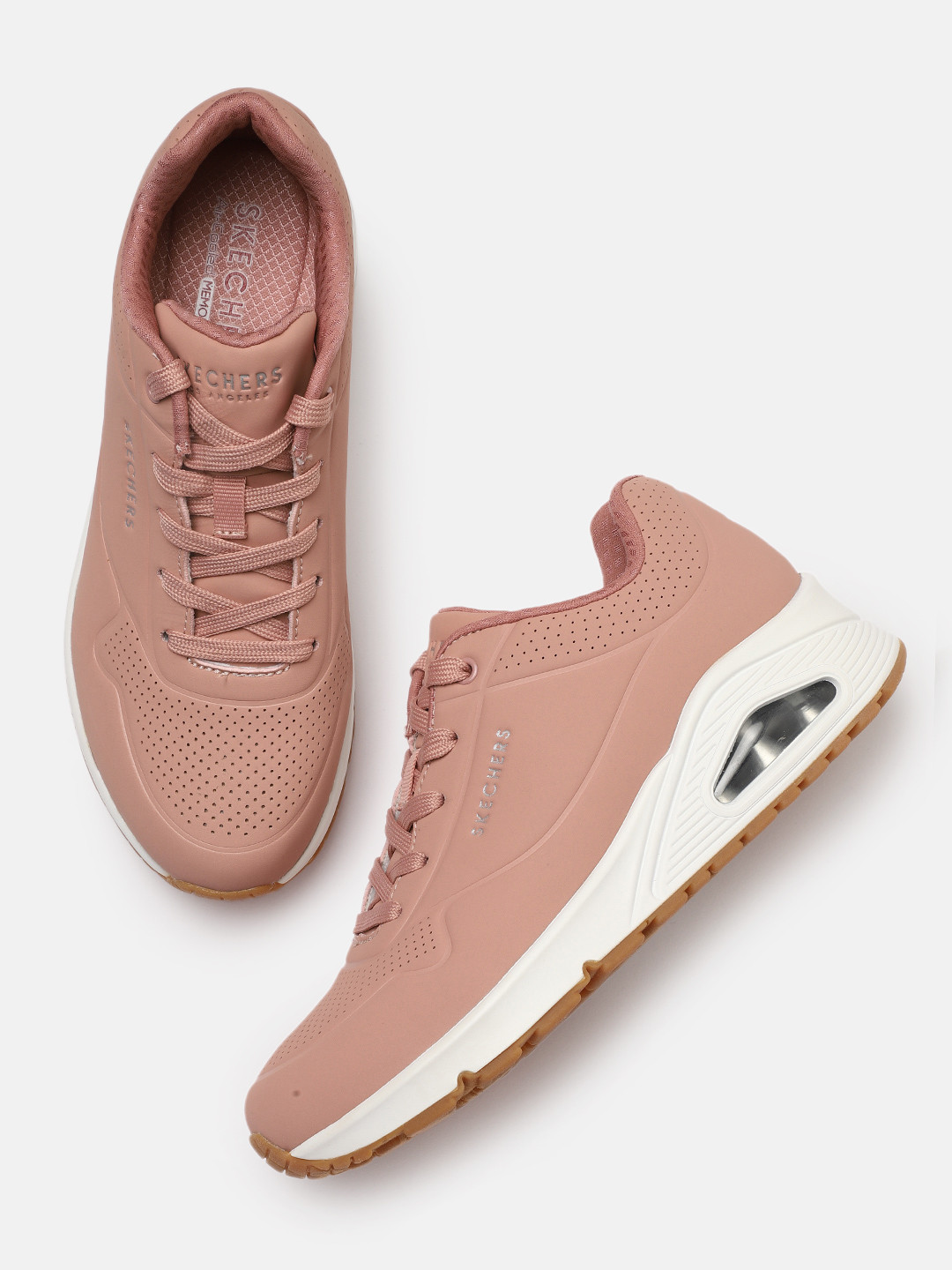 Skechers UNO - STAND ON AIR Women Rose Perforated Memory Foam Sneakers