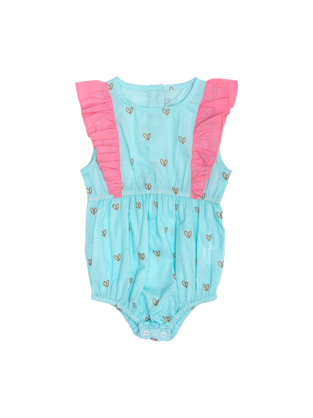 Nino Bambino Infant Girls Blue & Pink Printed  Organic Cotton  Sustainable Bodysuit