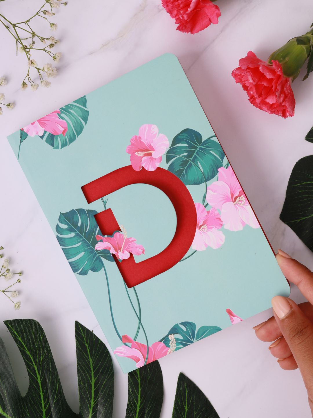 Doodle Blue & Red Initial D Monogram Soft Bound Diary