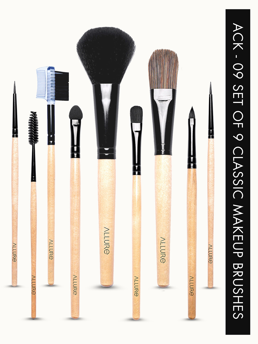 ALLURE Pack of 9 Classic Makeup Brush Set - ACK-09