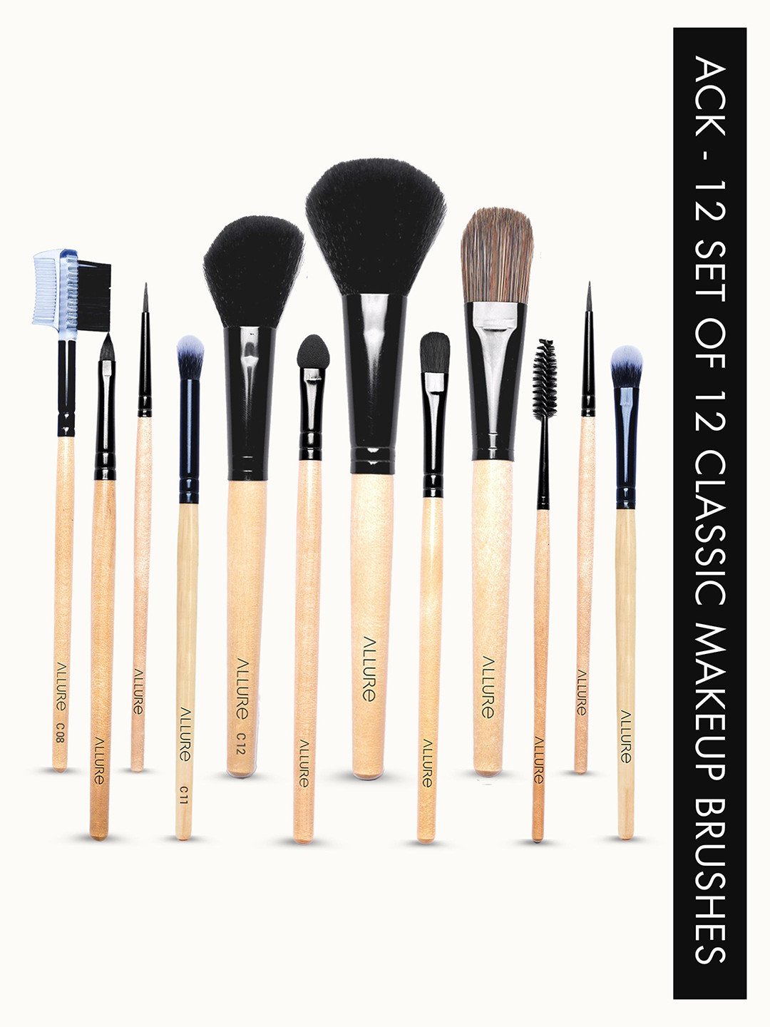 ALLURE Pack of 12 Classic Makeup Brush Set - ACK-12