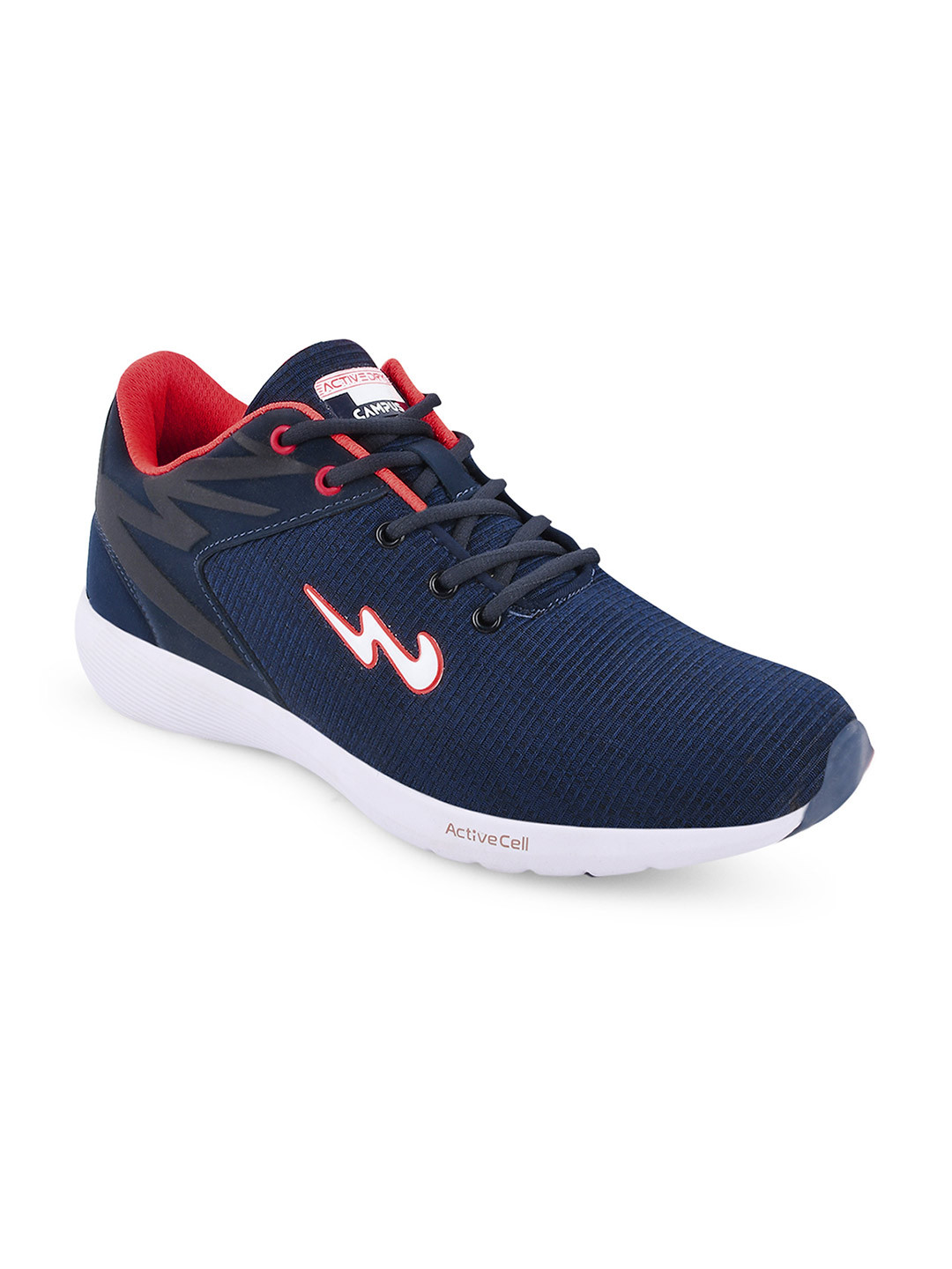 Campus Men ROYCE-2 Navy Blue & Red Mesh Running Shoes