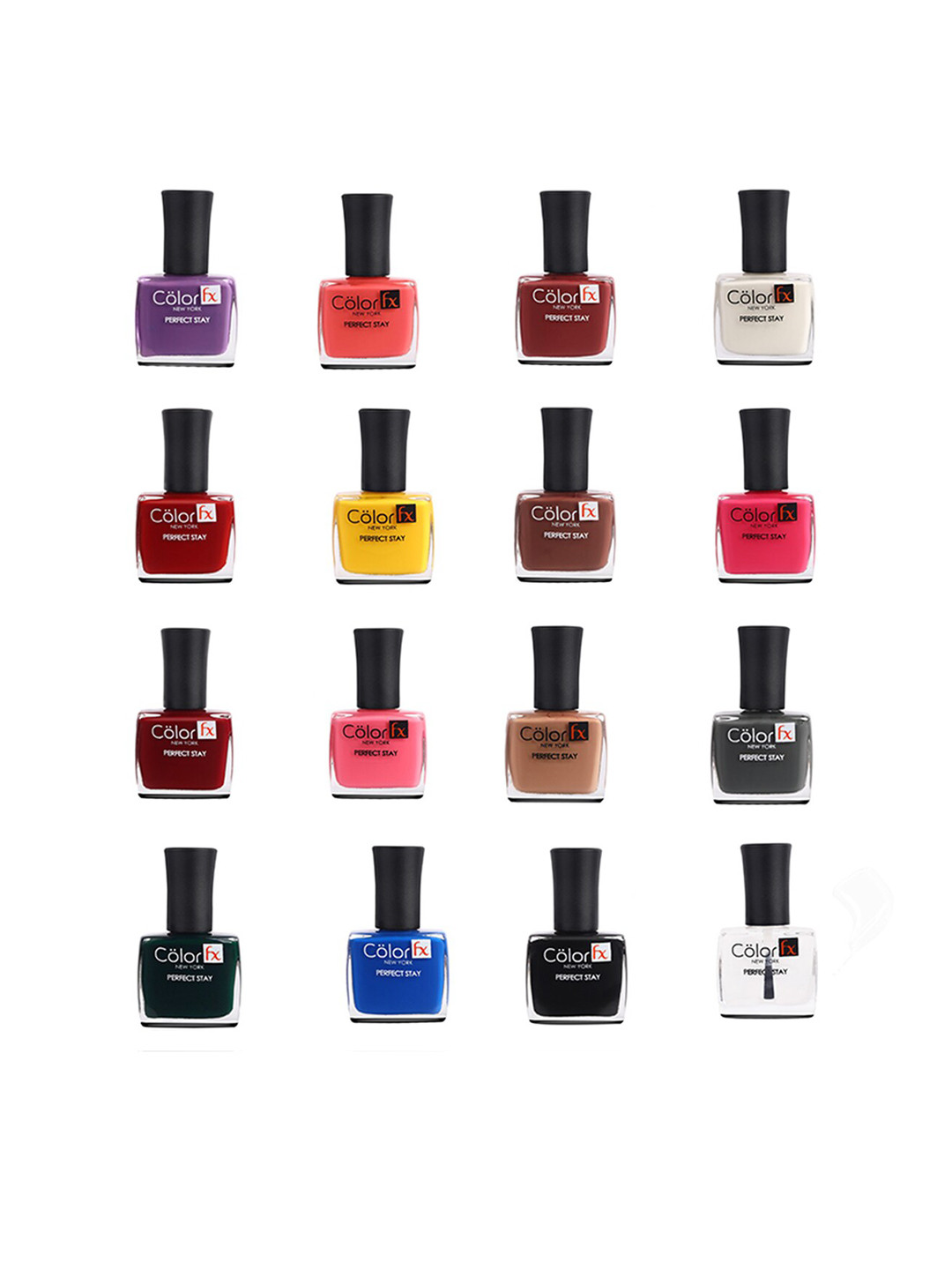 Color Fx Pack of 16 Nail Enamel Perfect Stay