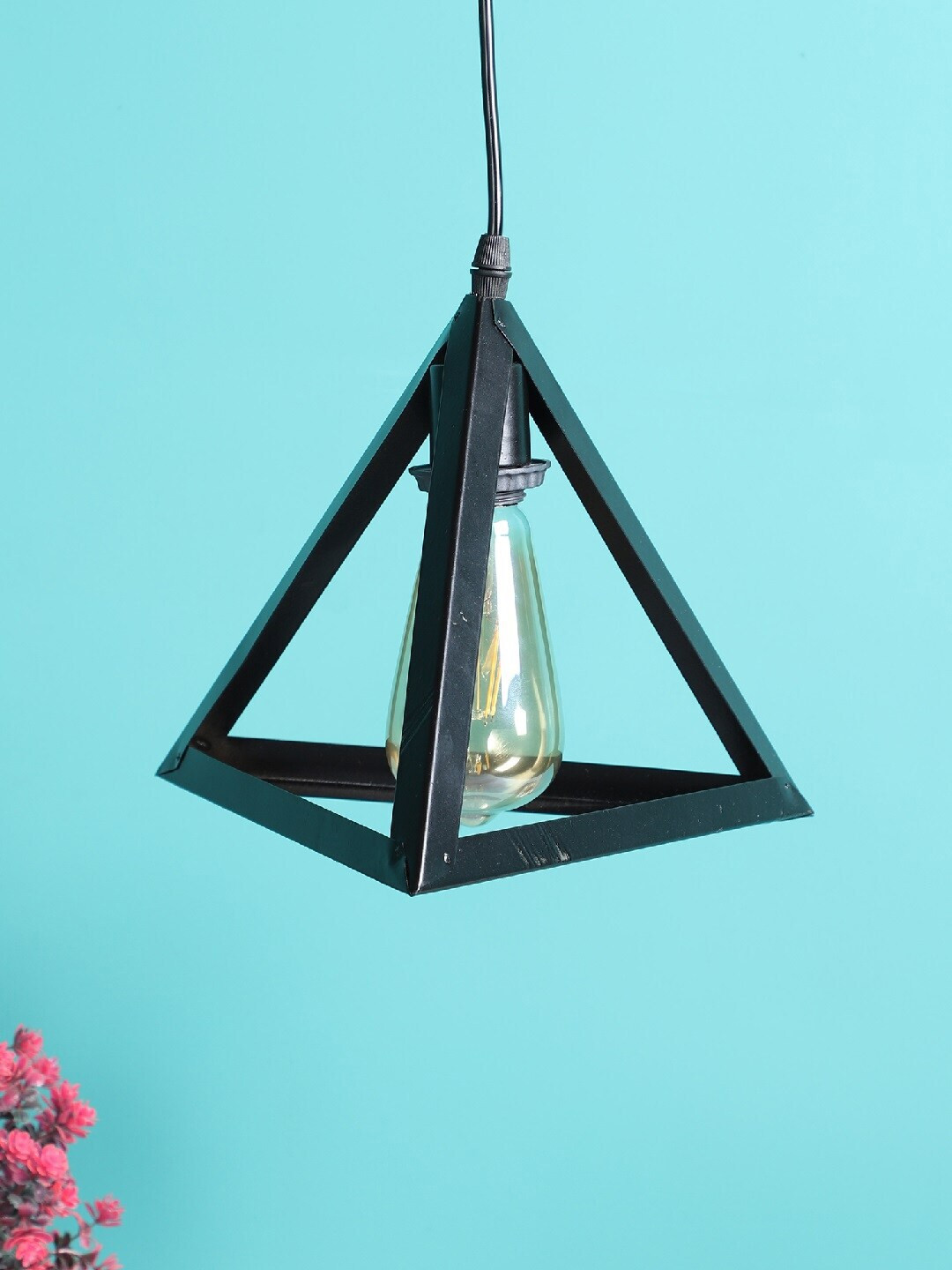 EXIM DECOR Black & Brown Solid Contemporary Hanging Lamp
