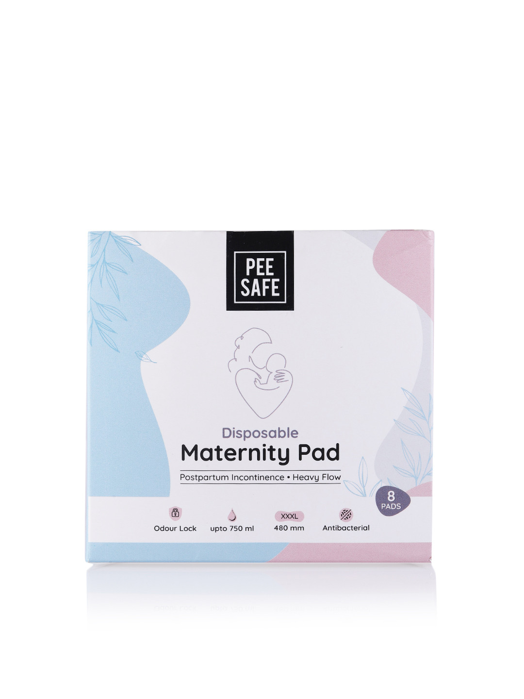 PEESAFE Disposable Antibacterial Maternity Pads - 8 pads XXXL