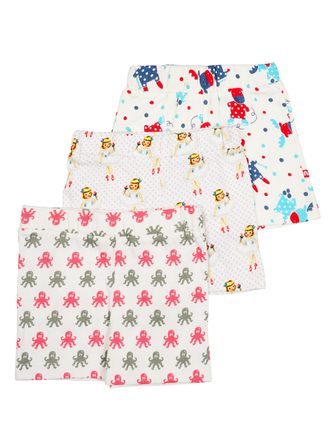 Nino Bambino Kids Assorted Printed Pure Organic Cotton Pack Of 3  Shorts