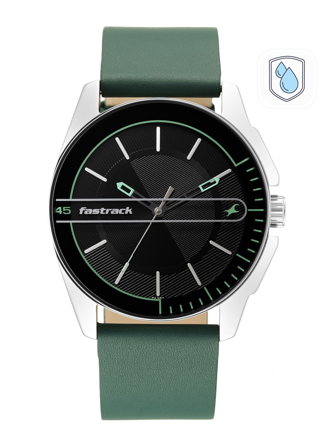 Fastrack Men Black & Green Analogue Watch 3089SL16