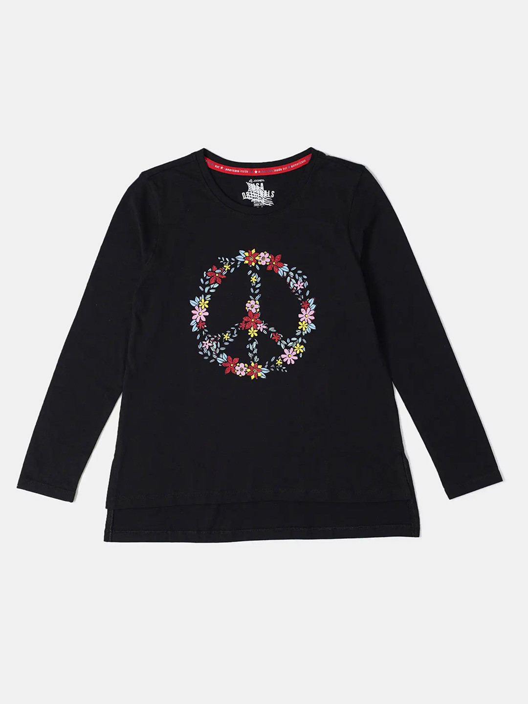 Jockey Girls Super Combed Cotton Printed Full Sleeve Regular Fit Round Neck Tshirt-UG11