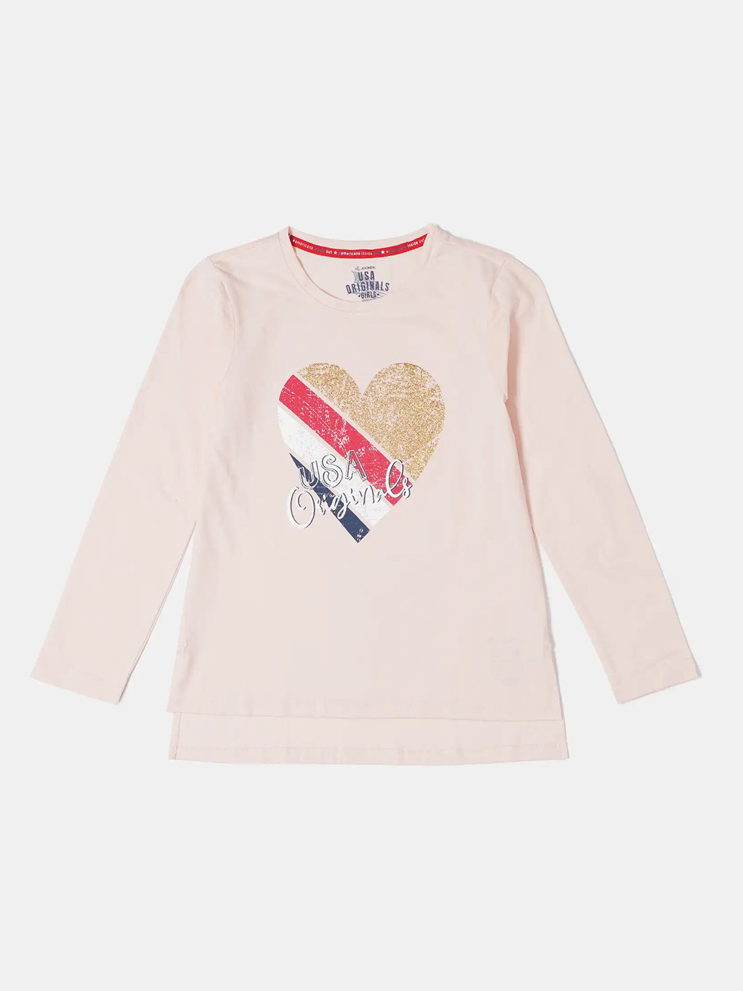 Jockey Girls Super Combed Cotton Printed Full Sleeve Regular Fit Round Neck T-shirt-UG11