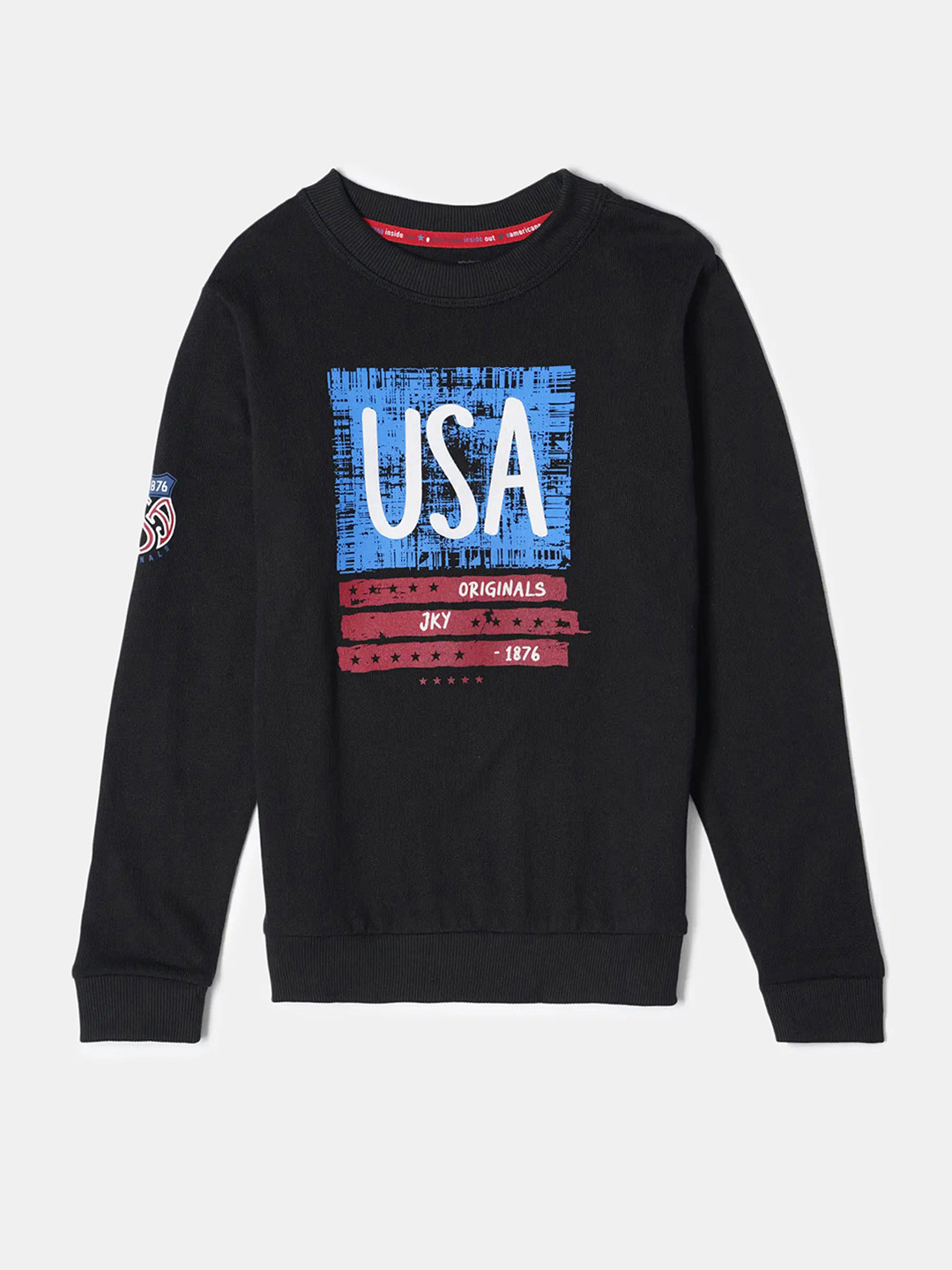 Jockey Boys Super Combed Cotton Printed Round Neck Full Sleeve Sweatshirt-UB58