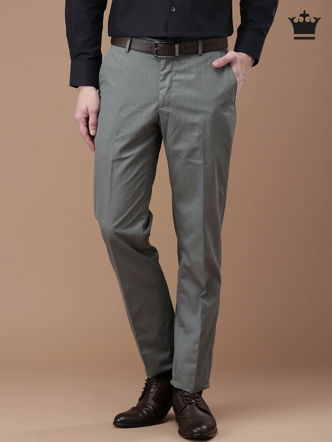 Van Heusen Formal Trousers  Buy Van Heusen Men Navy Solid Ultra Slim Fit  Trousers Online  Nykaa Fashion