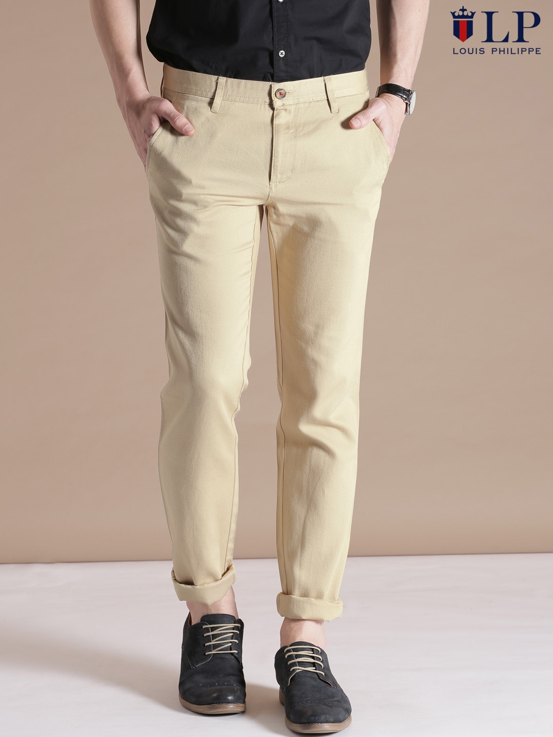 Buy Louis Philippe Sport Beige Steven Fit Chino Trousers  Trousers for Men  1441945  Myntra