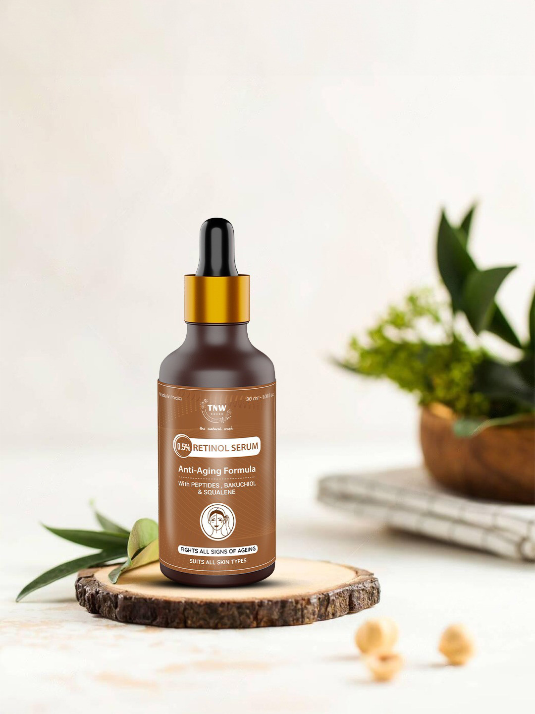 TNW The Natural Wash Brown Anti Ageing Retinol Face Serum with Hyaluronic Acid 30 ml