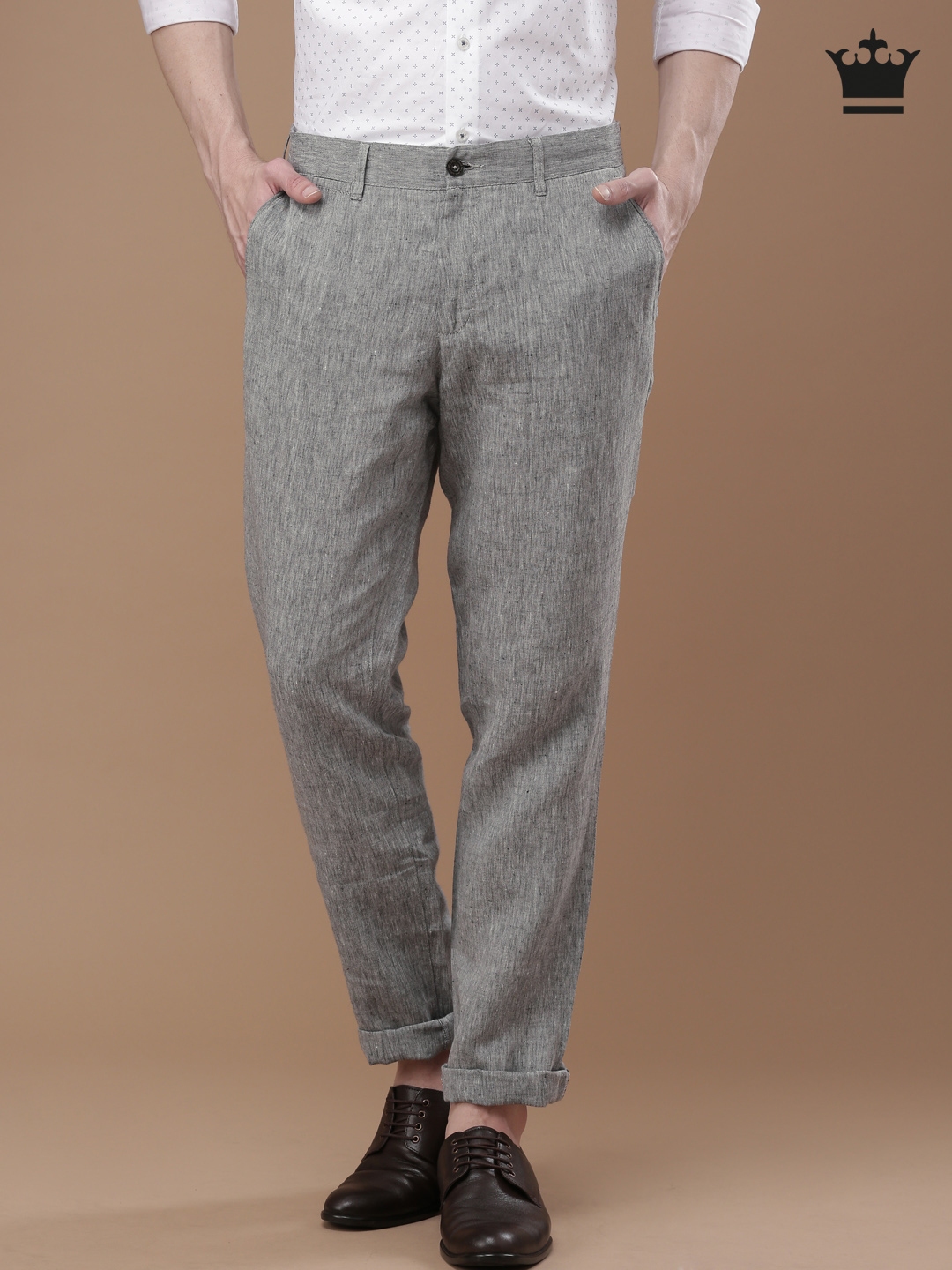 Buy Brown Linen Trousers Online at Jayporecom