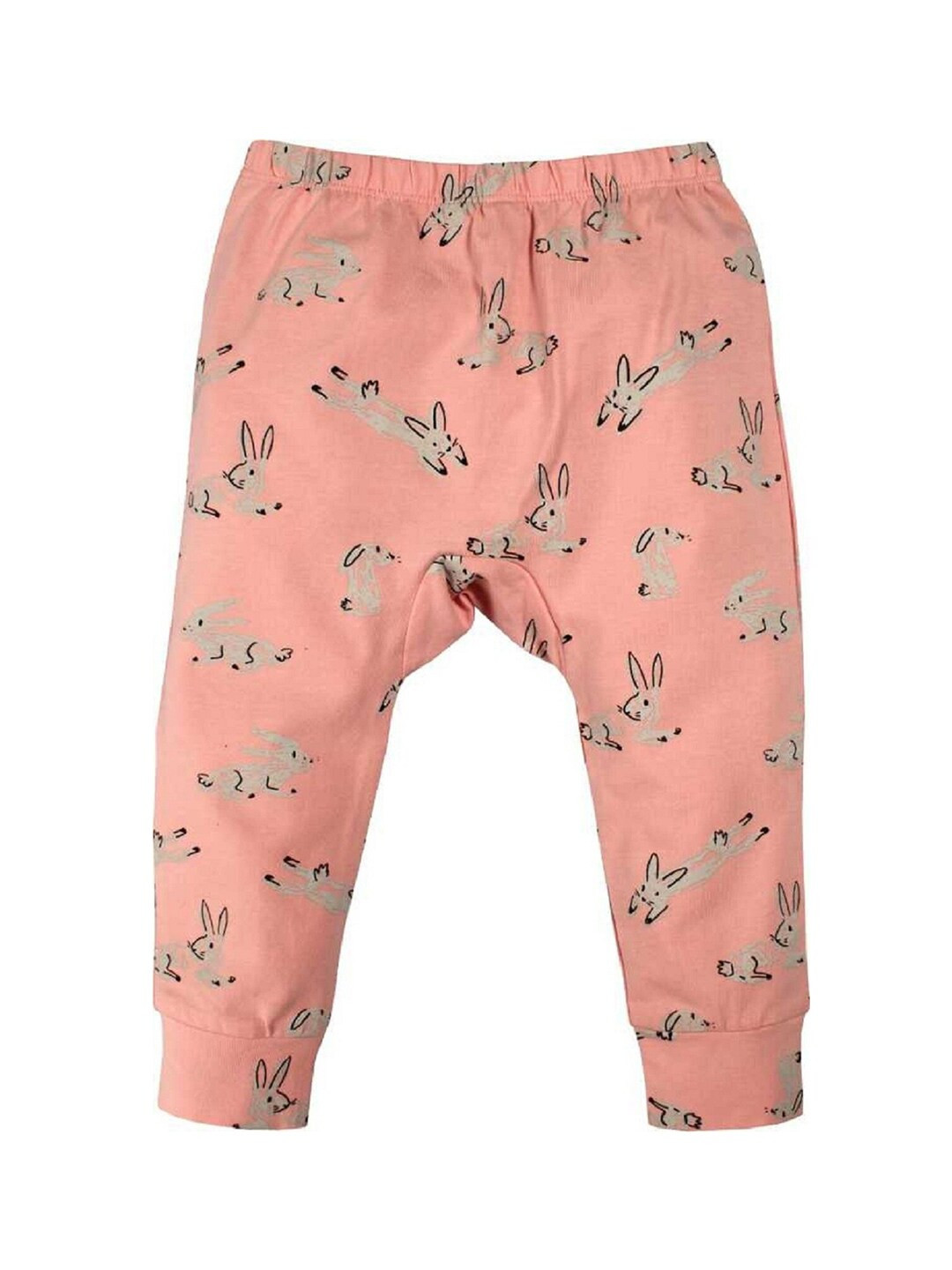 Nino Bambino Infants Girls Pink & Black Printed Organic-Cotton Ankle-Length  Leggings