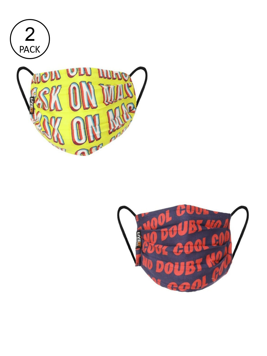 LIVE IT SAFE Pack Of 2 4-Ply Cotton Anti-Pollution Cloth Face Masks With Nano Technology