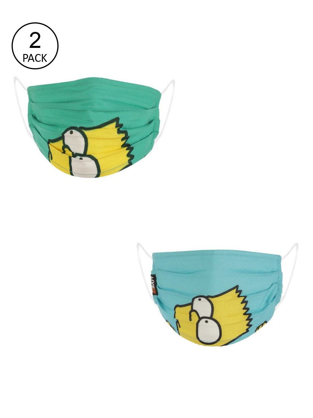 LIVE IT SAFE Unisex Pack Of 2 Printed 4-Ply Reusable Nano-Technology Cotton Cloth Masks