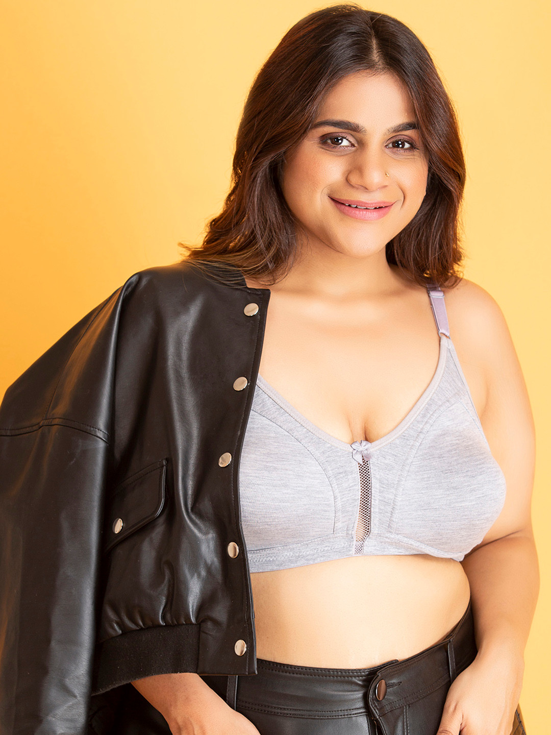 Clovia Grey T-shirt Bra Full Coverage