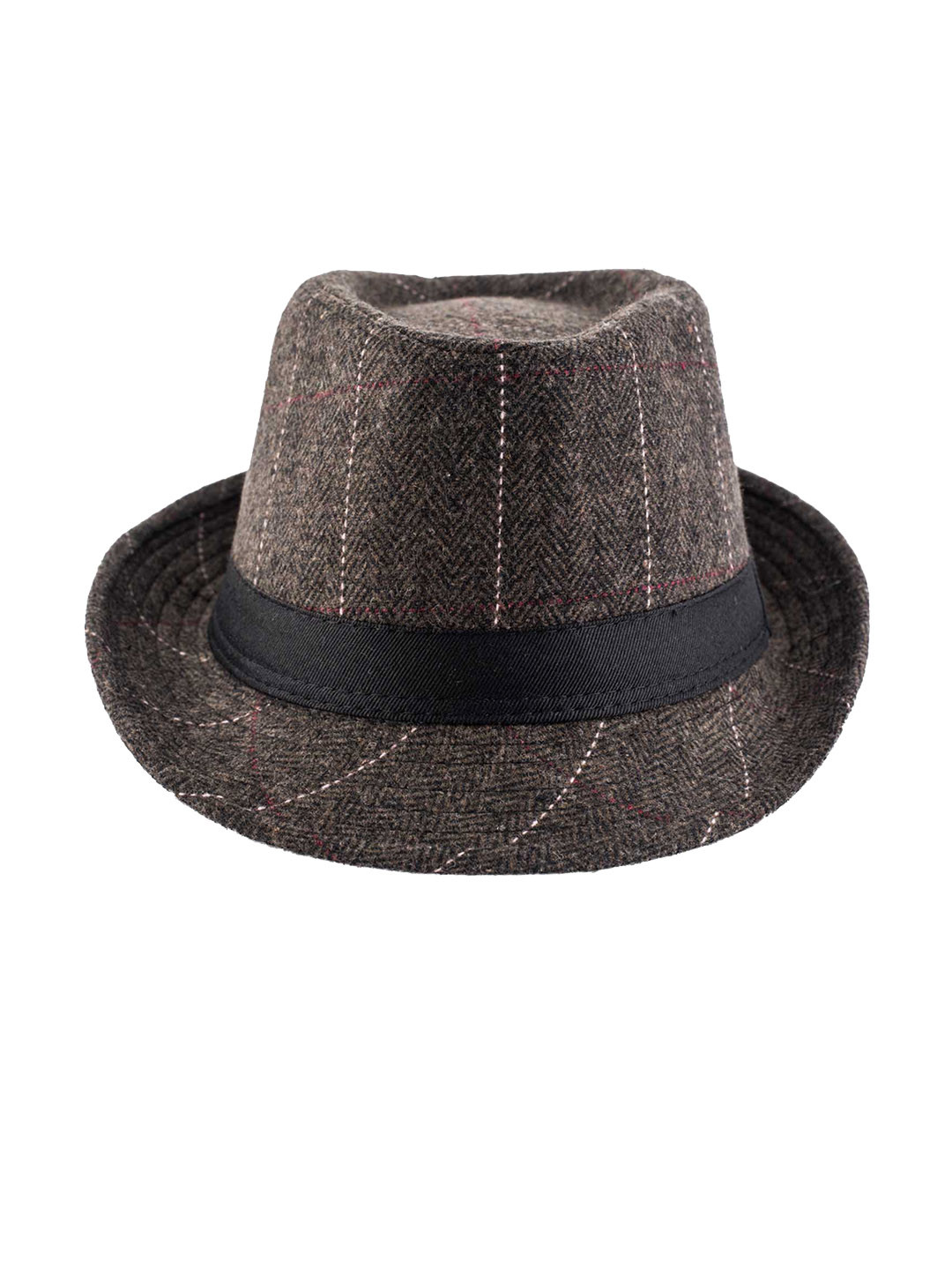 The Tie Hub Men Fedora Hat With Belt