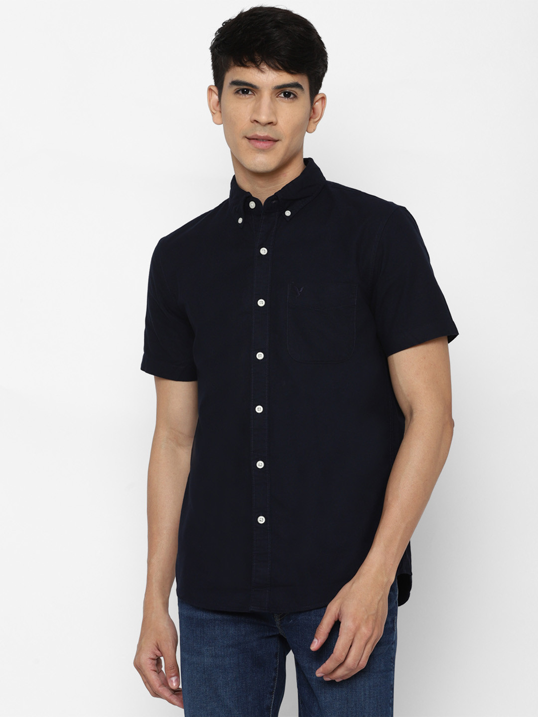 AMERICAN EAGLE OUTFITTERS Men Navy Blue Casual Shirt