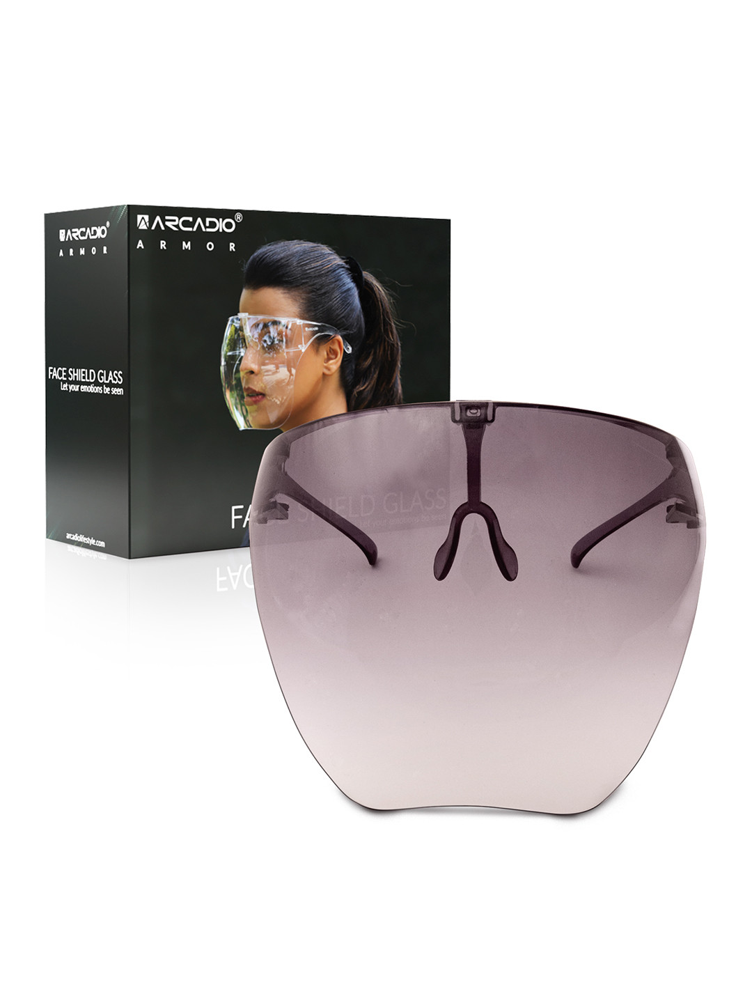ARCADIO Unisex Grey Gradient Finish Multipurpose Glass Face Shield