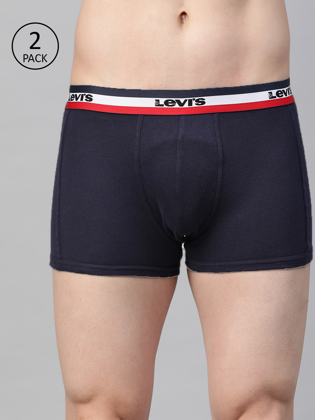 Levis Men Pack of 2 Solid Pure Cotton Assorted Trunks #03A-TRUNK-ASST-P2