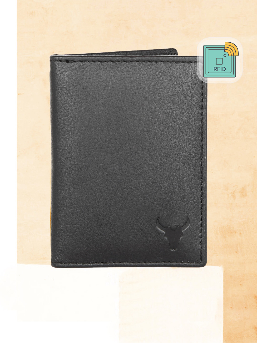 NAPA HIDE Men Black Solid Leather Card Holder with RFID