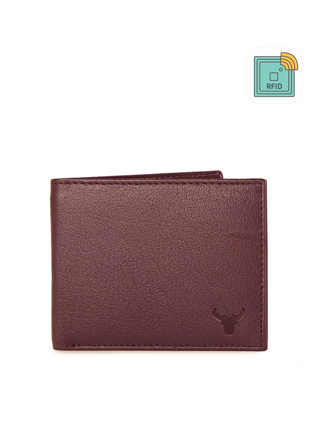 NAPA HIDE Men Maroon Solid Genuine Leather Two Fold Wallet with RFID