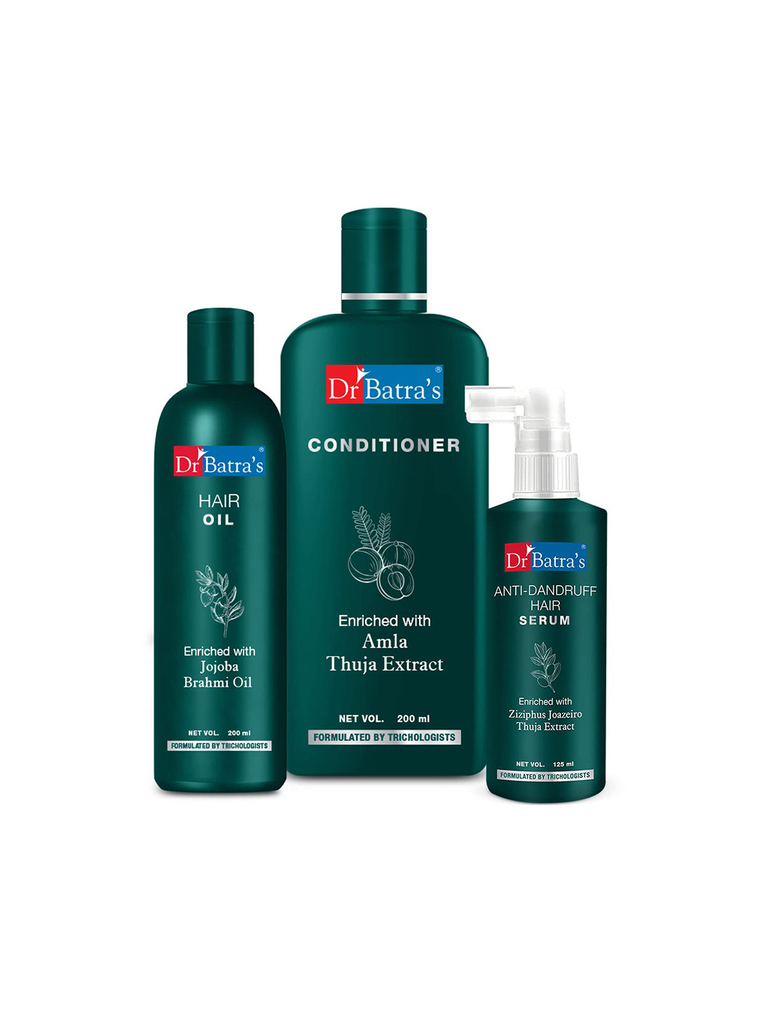 Dr. Batras Anti Dandruff Hair Serum 125ml + Conditioner 200ml + Hair Oil 200ml