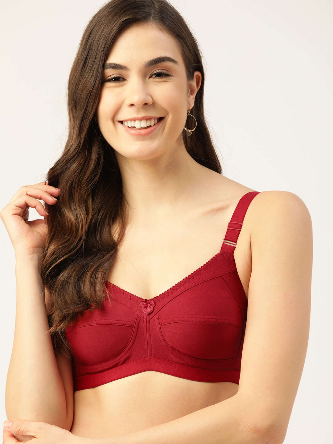 DressBerry Maroon Solid Medium Coverage Everyday Bra DRM-FF-22