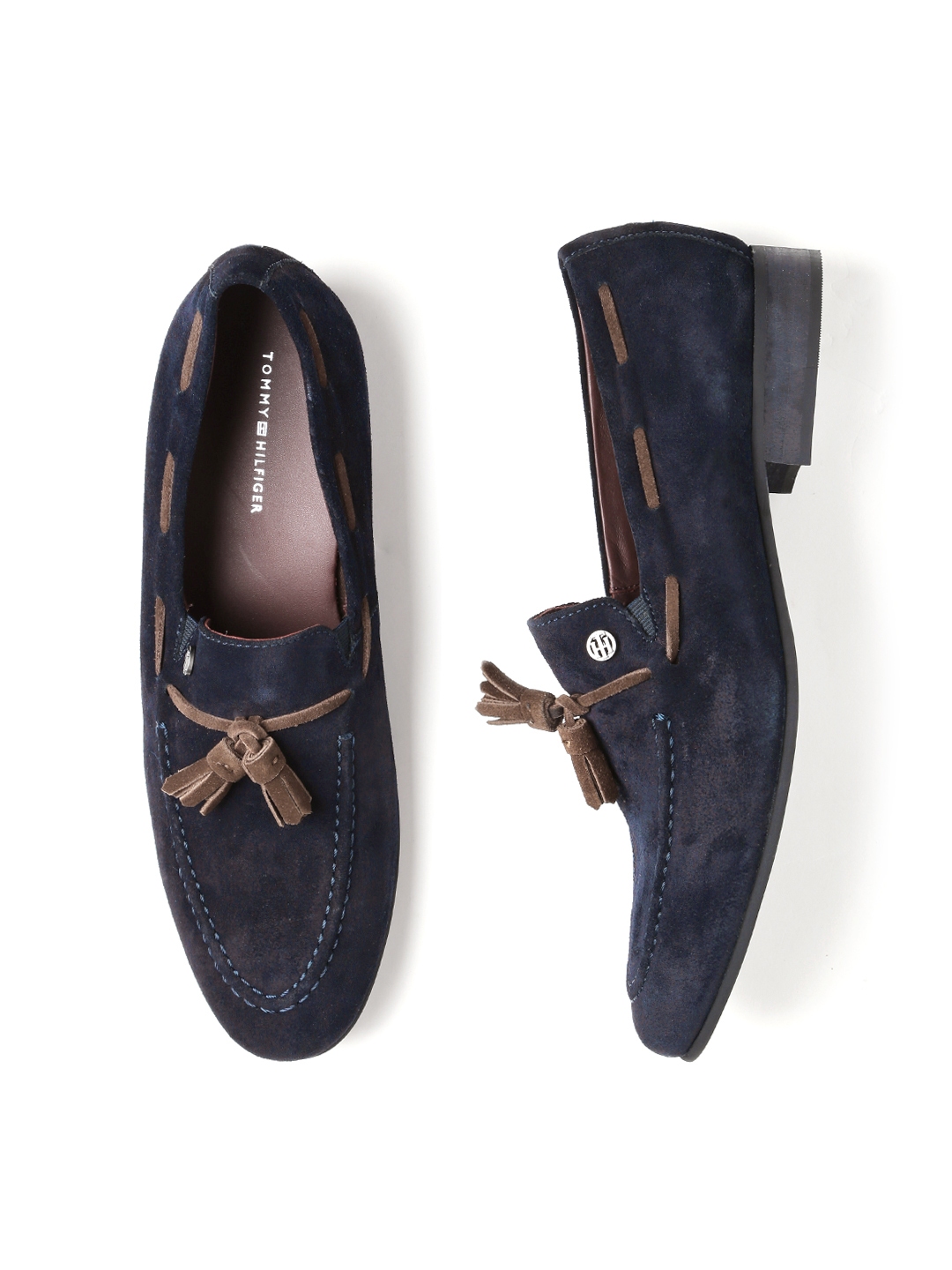 Buy Tommy Hilfiger Men Navy Suede Loafers - Casual for Men 1446182 | Myntra