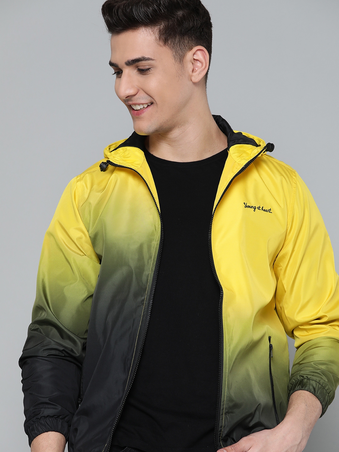 Buy HERE NOW Men Black Yellow Ombre Tailored Jacket Jackets for Men 14462844 Myntra